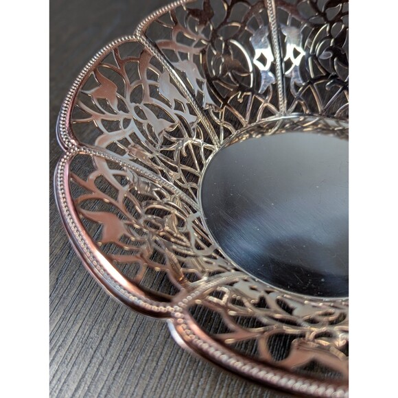 WMF Germany Art Nouveau Silverplated Bowl Ornate Floral Candy Dish Marked - Picture 7 of 16